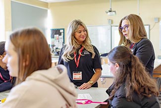 Students learning about optometry careers