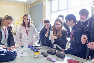 Students learning about optometry careers