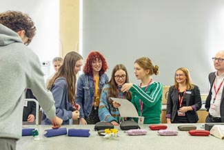 Students learning about optometry careers