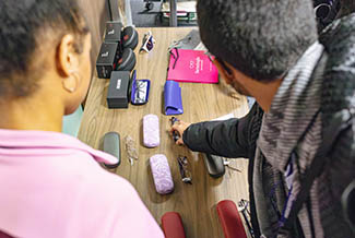 Students learning about optometry careers