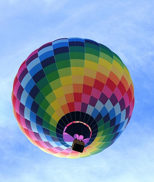 A colourful hot air balloon