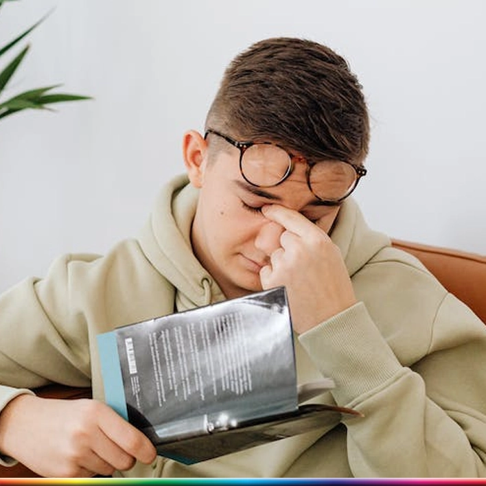 Man rubbing his eyes